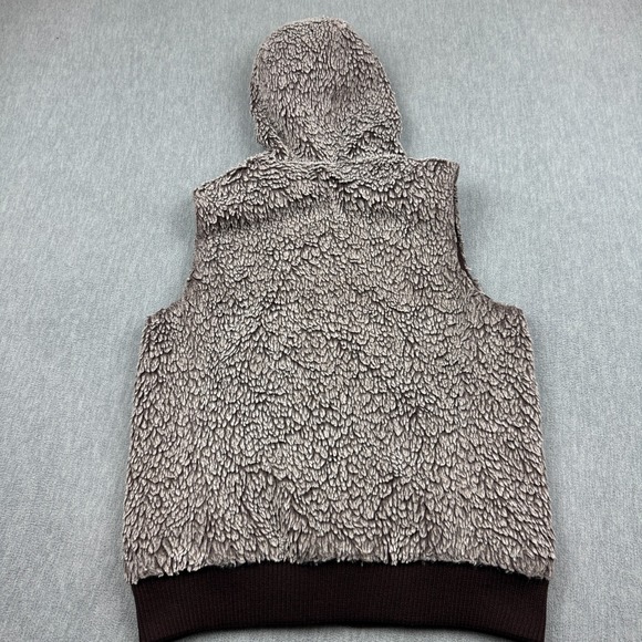 Patagonia Vest‎ Women Medium Brown Conejo Fleece Full Zip Fuzzy Hoodie 25915 - Picture 10 of 11